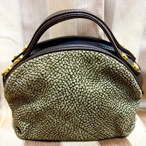 Borbonese Vintage Redwall Mini Handbag Authentic